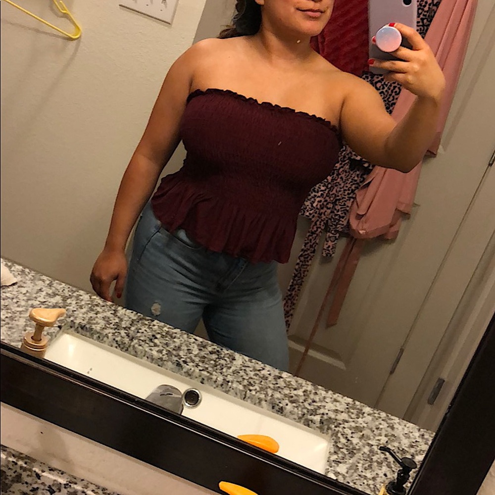 Maroon tube top